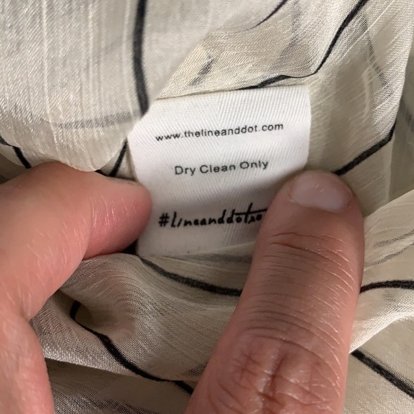 Line + Dot Semi Sheer Striped Blouse NWT - Picture 9 of 10